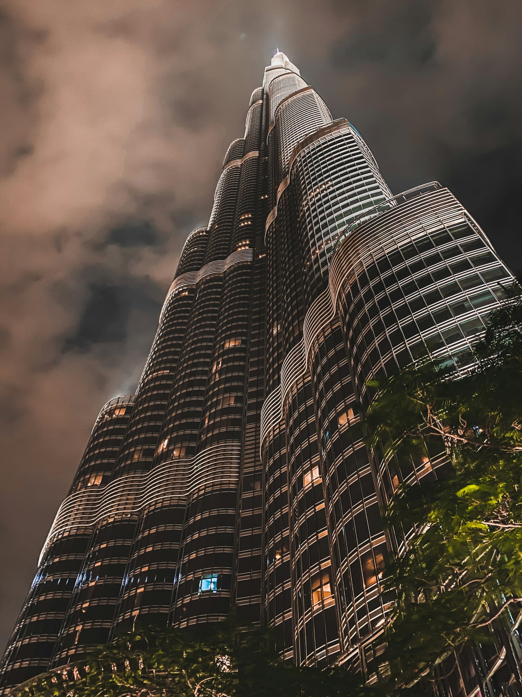 Glass towers in Dubai's financial district at dusk
